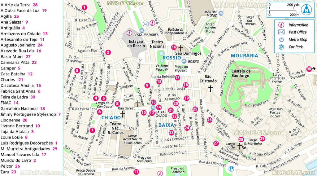 Lisbon Maps - Top Tourist Attractions - Free, Printable City Street Map - Lisbon Metro Map Printable
