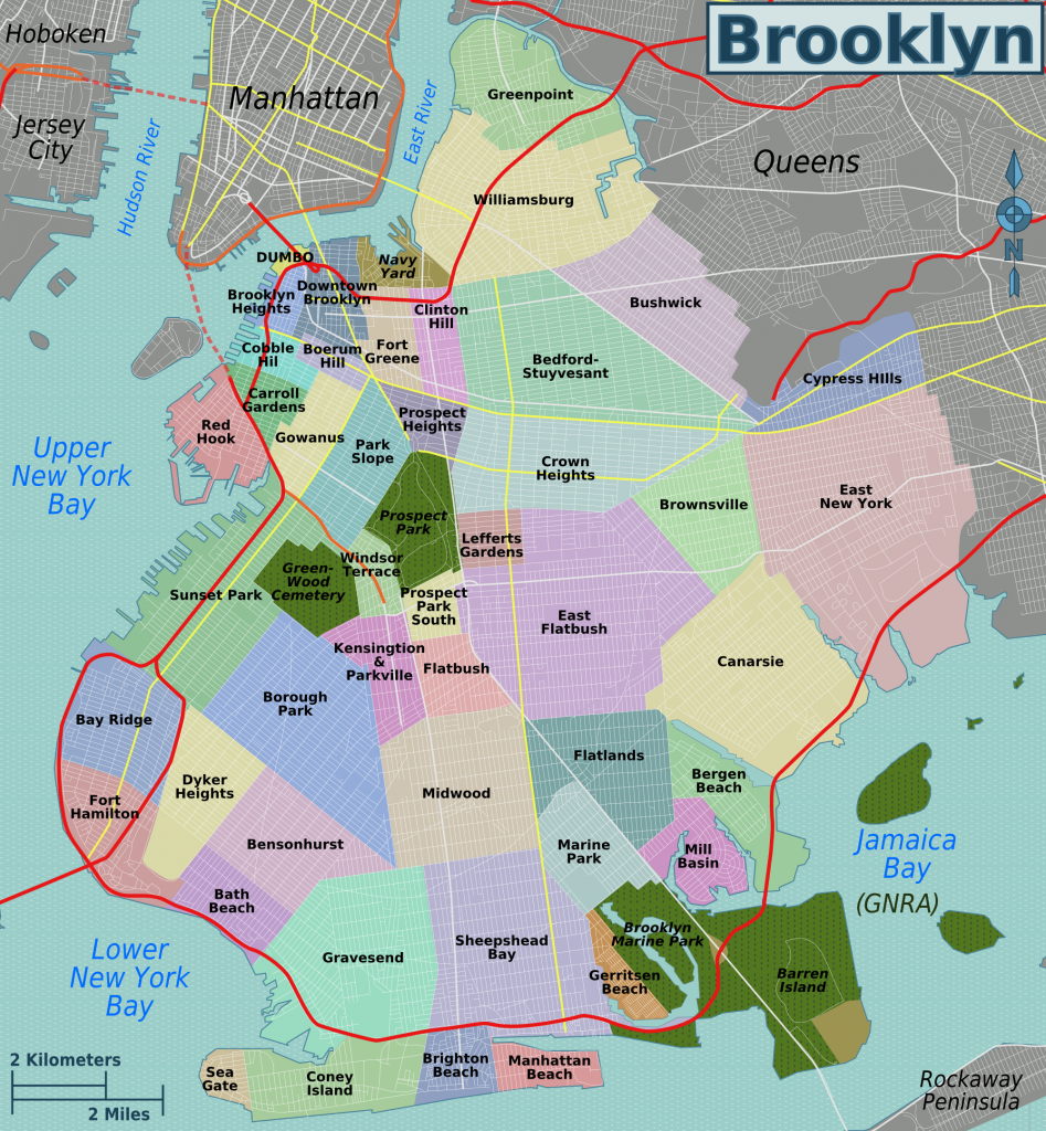 List Of Brooklyn Neighborhoods - Wikipedia - Brooklyn Street Map Printable