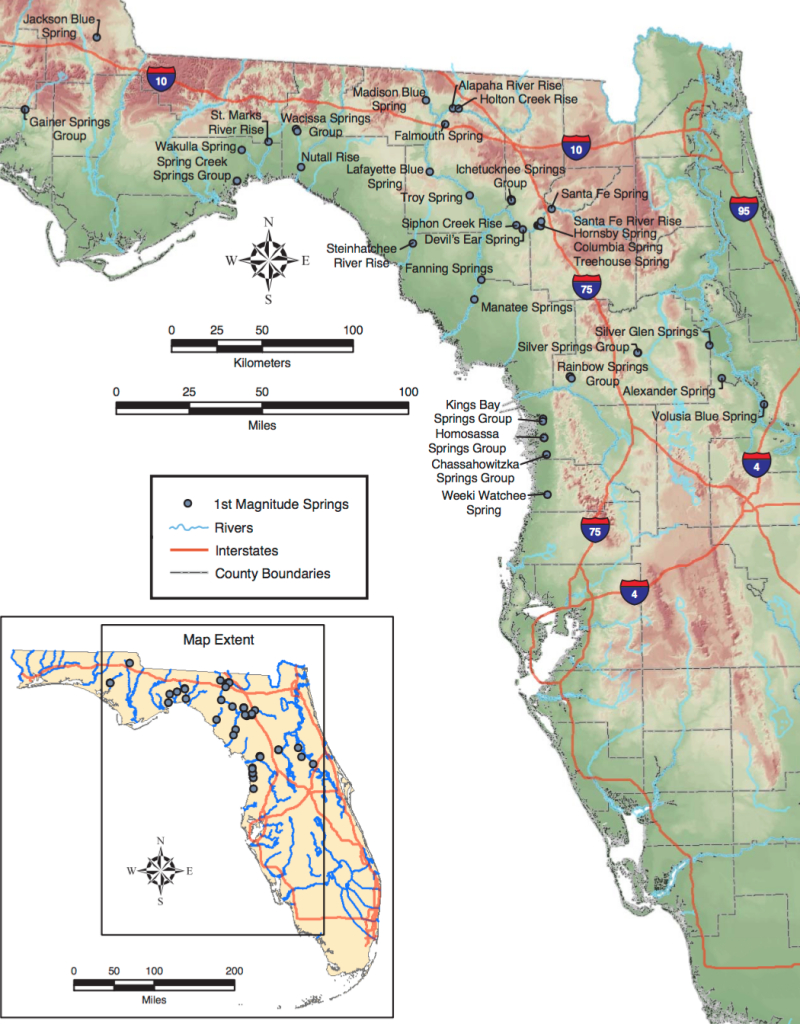 List Of First-Magnitude Springs In Florida | Phillip&amp;#039;s Natural World - Map Of Natural Springs In Florida