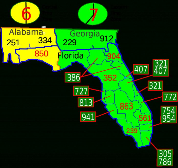 List Of Florida Area Codes Wikipedia Central Florida Zip Code Map 728x685 