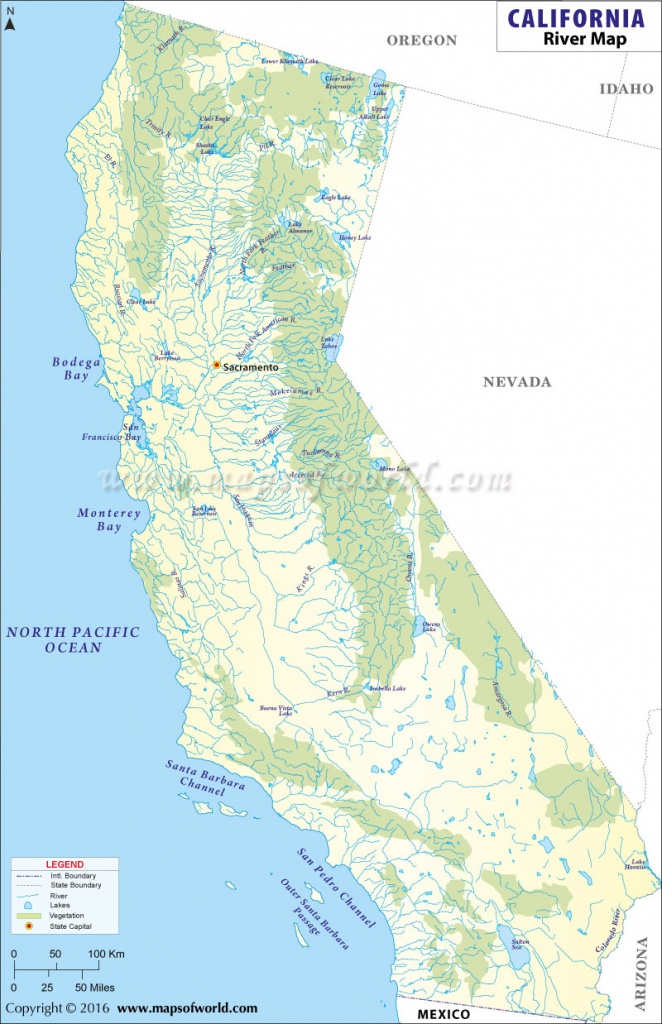 List Of Rivers In California | California River Map - California Waterways Map