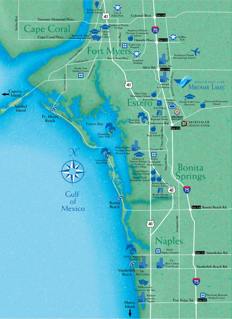 Locate Miromar Lakes, Florida - Just North Of Naples And Estero In - Map Of Naples Florida Neighborhoods