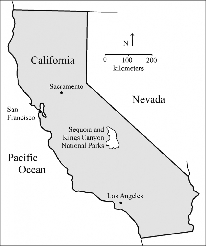 Location Map Of Sequoia And Kings Canyon National Parks California Sequoias In California Map 