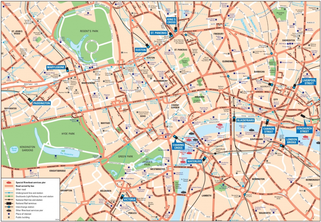 London City Center Map - Printable Street Map Of London