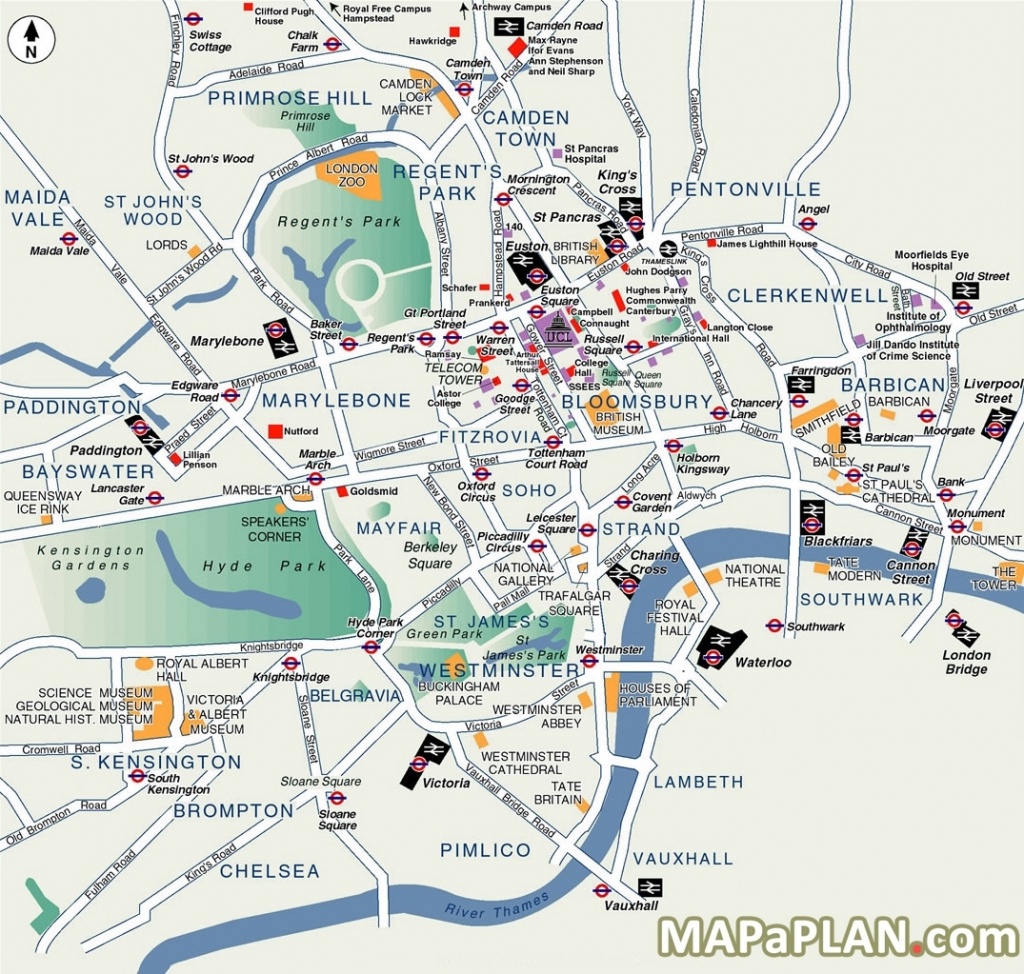London Map Tourist Attractions And Of Printable - Capitalsource - London Tourist Map Printable