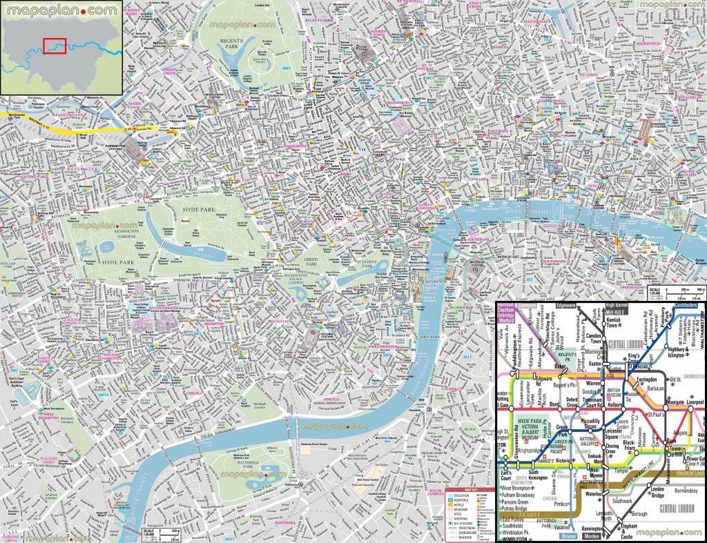 London Maps - Top Tourist Attractions - Free, Printable City Street - Best Printable Maps