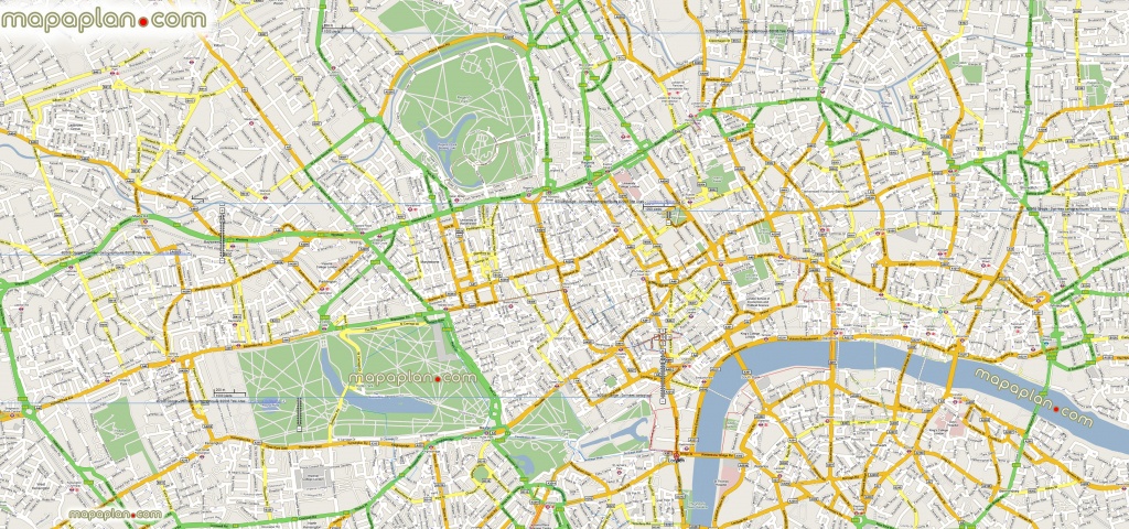 London Maps - Top Tourist Attractions - Free, Printable City Street - Printable Map Of London