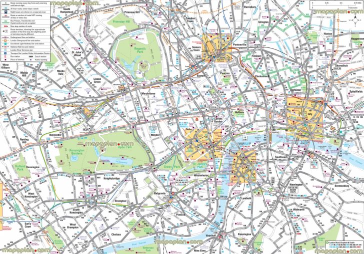 Printable Tourist Map Of London Attractions