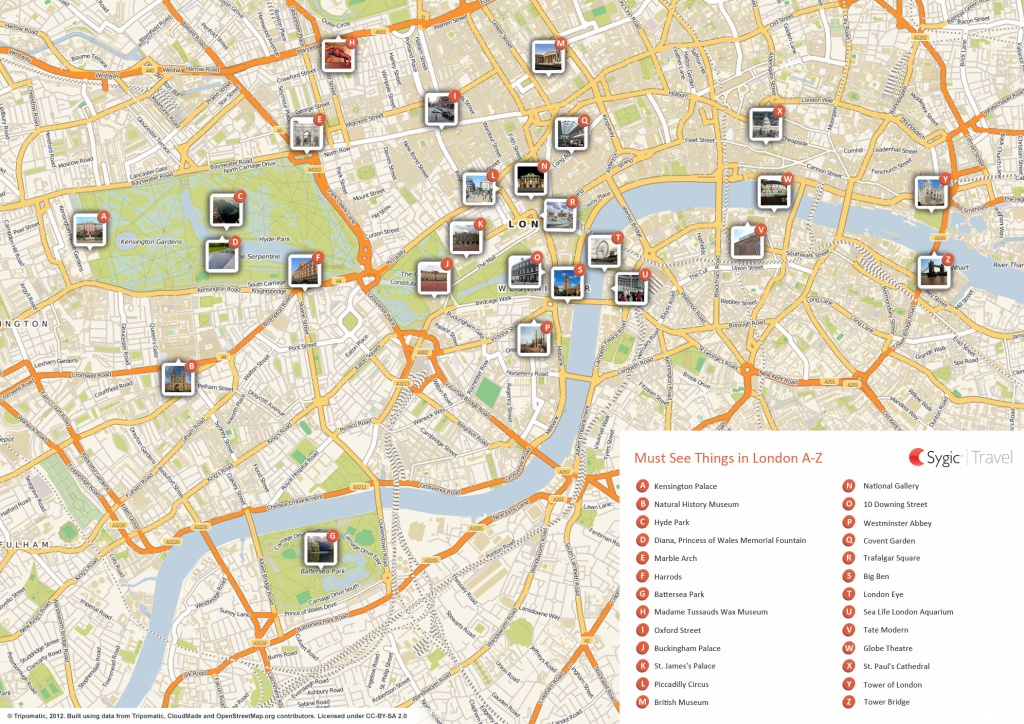 London Printable Tourist Map | Sygic Travel - Map Of London Attractions Printable