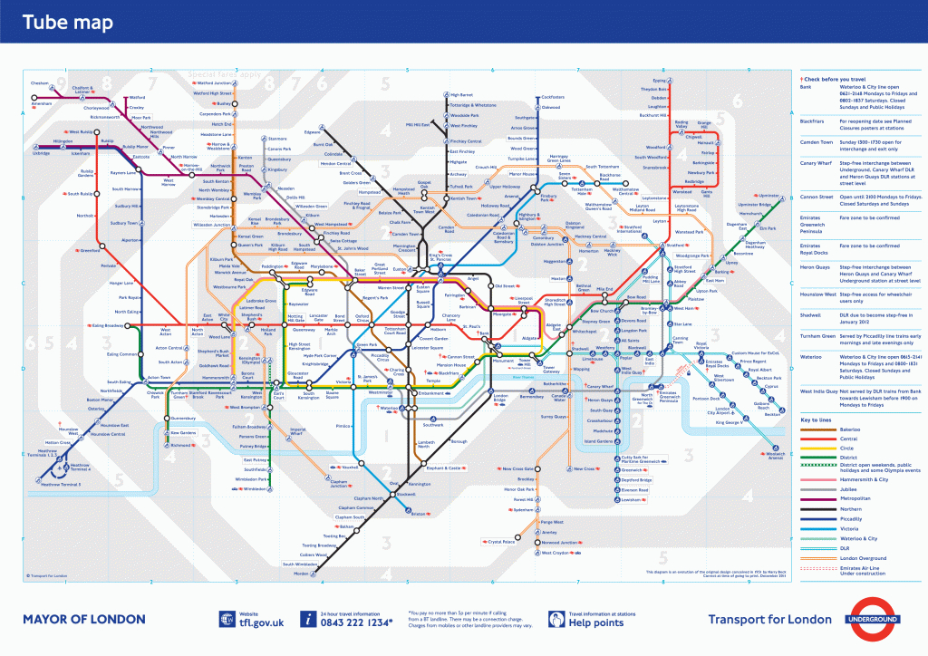 London Tube Map | Visual.ly - Printable Map Of The London Underground