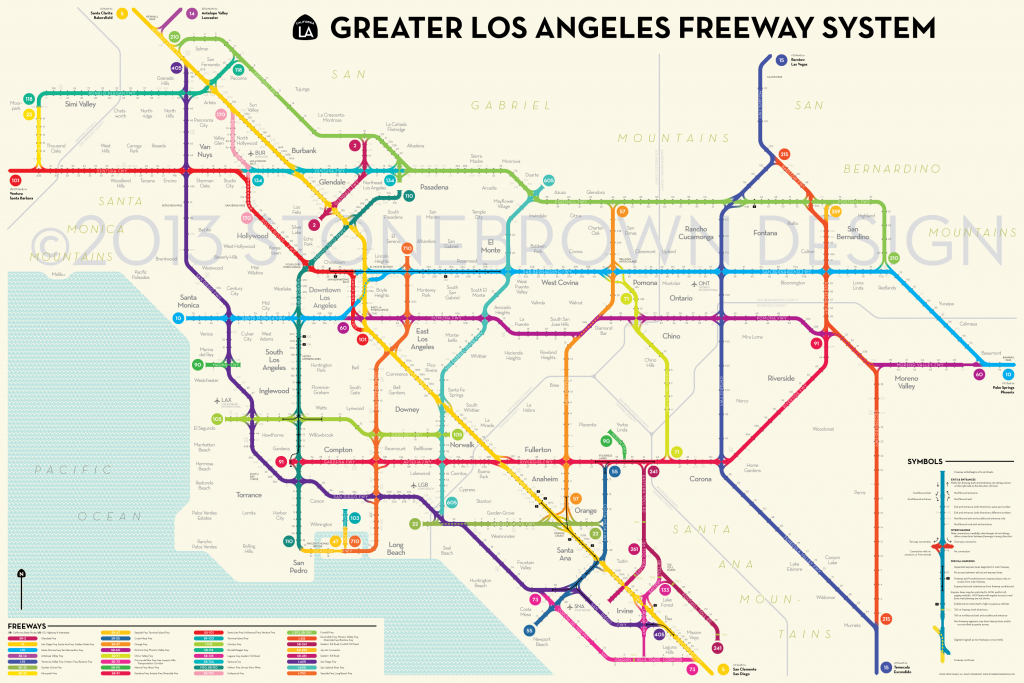 Los Angeles Freeways - Printable Map Of Southern California Freeways
