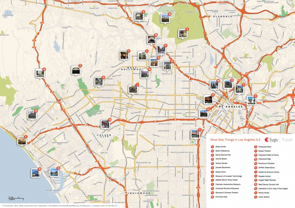 Los Angeles Printable Tourist Map | Sygic Travel - San Diego Attractions Map Printable