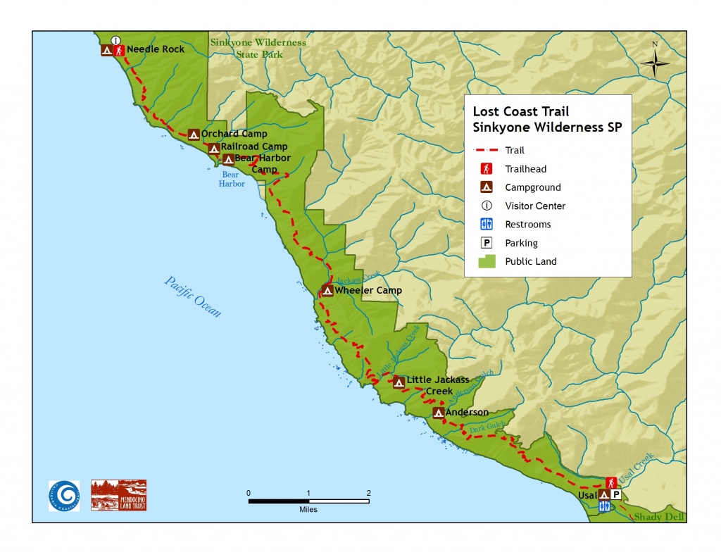 Lost Coast Trail - Northern Coastal Trails - Mendocino Land Trust - Backpacking Maps California