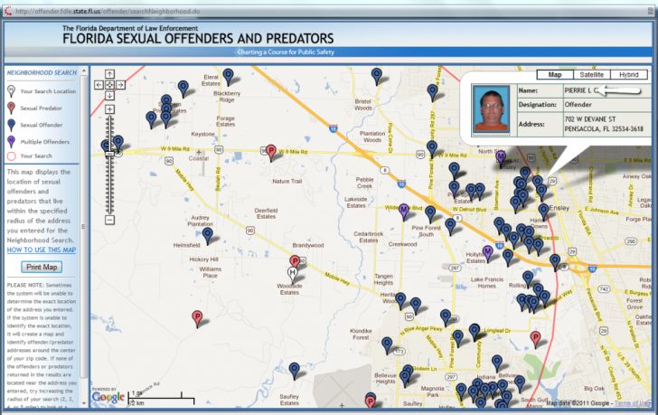 Map Of Sexual Predators In Florida