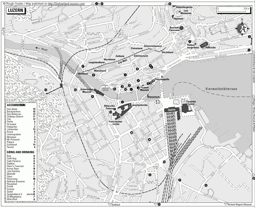Luzern Map Lucerne Maps - Printable Tourist Map Of Lucerne