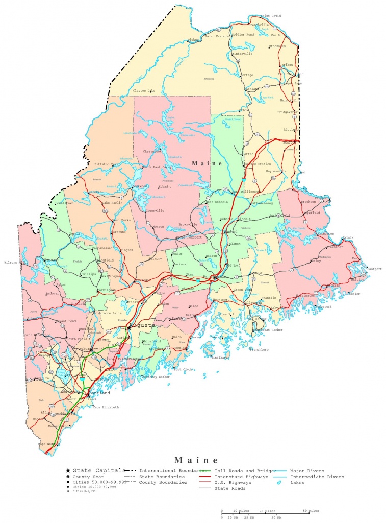 Maine Printable Map - Maine State Map Printable