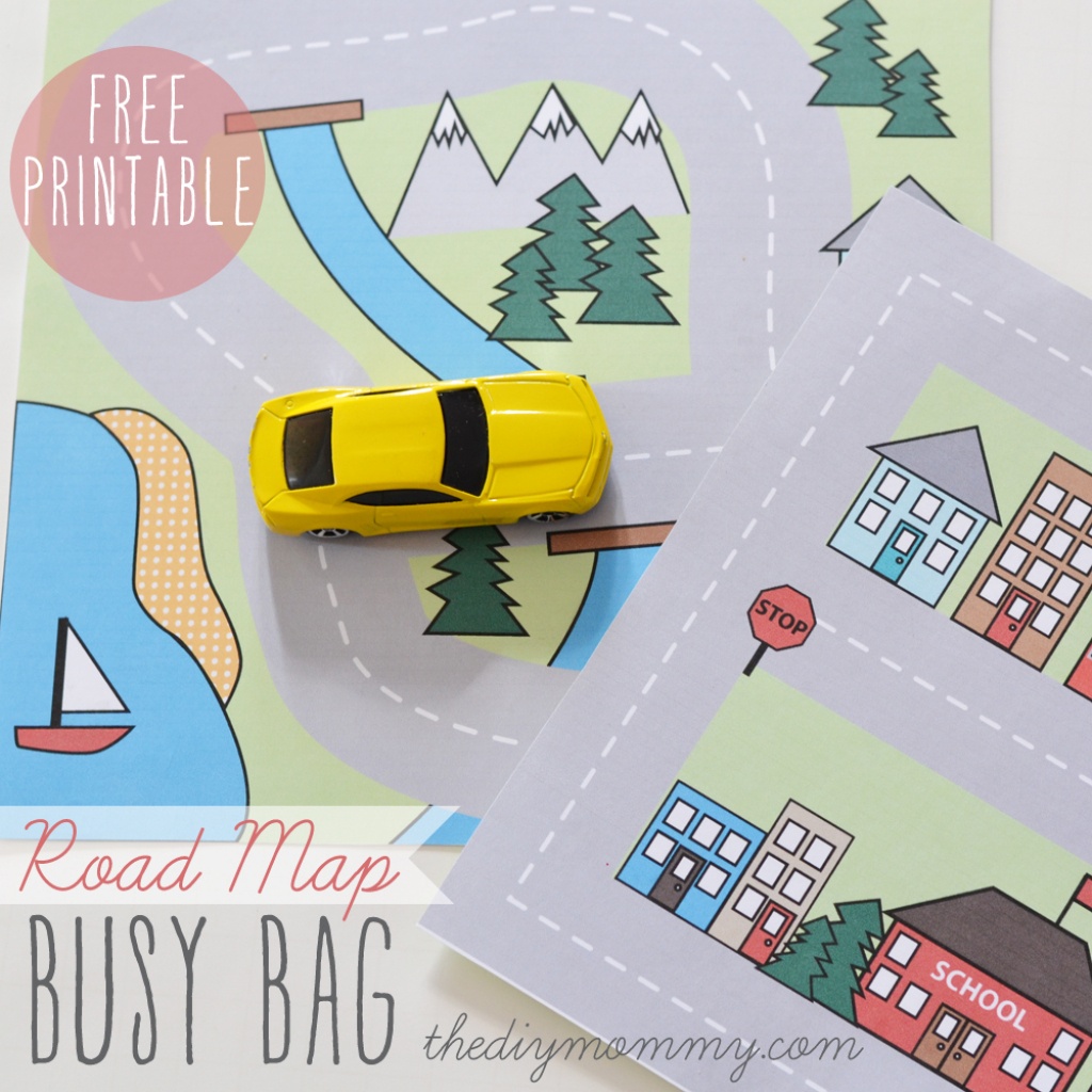 Make A Mini Road Map Busy Bag - Free Printable | The Diy Mommy - Free Printable Road Maps