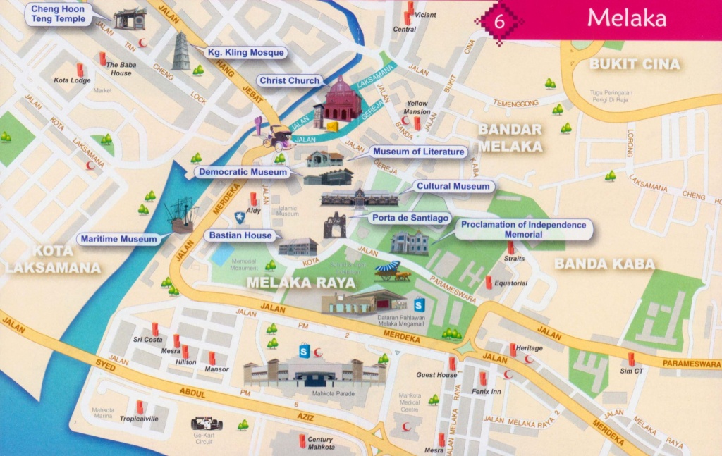 Malaysia Tourism &amp;amp; Travel Guide » Tourist Map :: Melaka @ Malacca - Melaka Tourist Map Printable