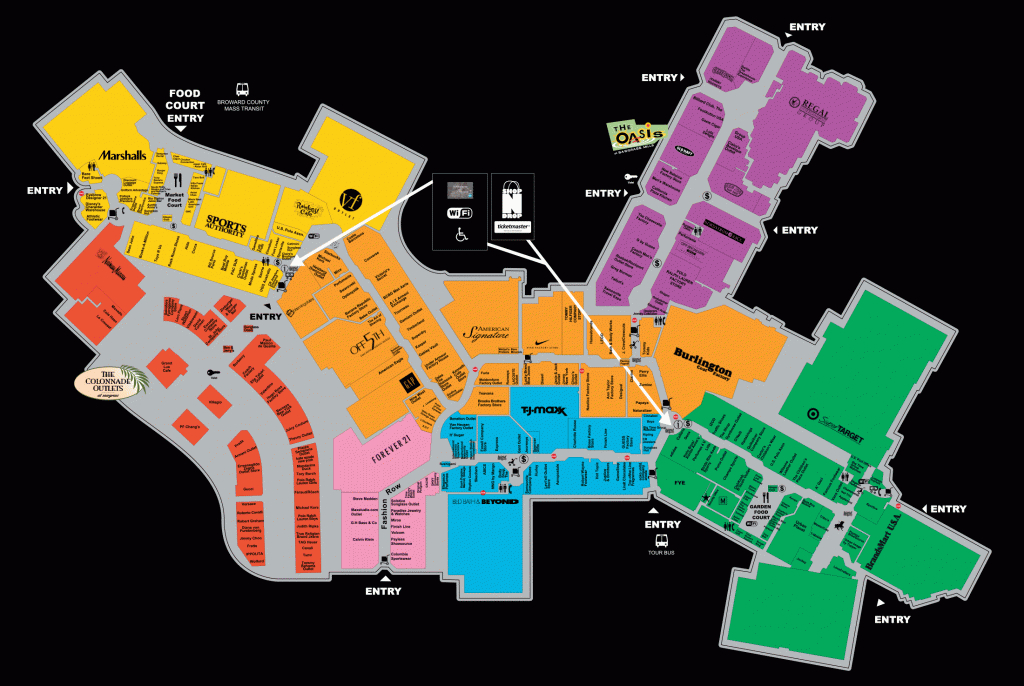 Mall Map For Sawgrass Mills®, A Simon Mall - Located At Sunrise - Florida Mall Map