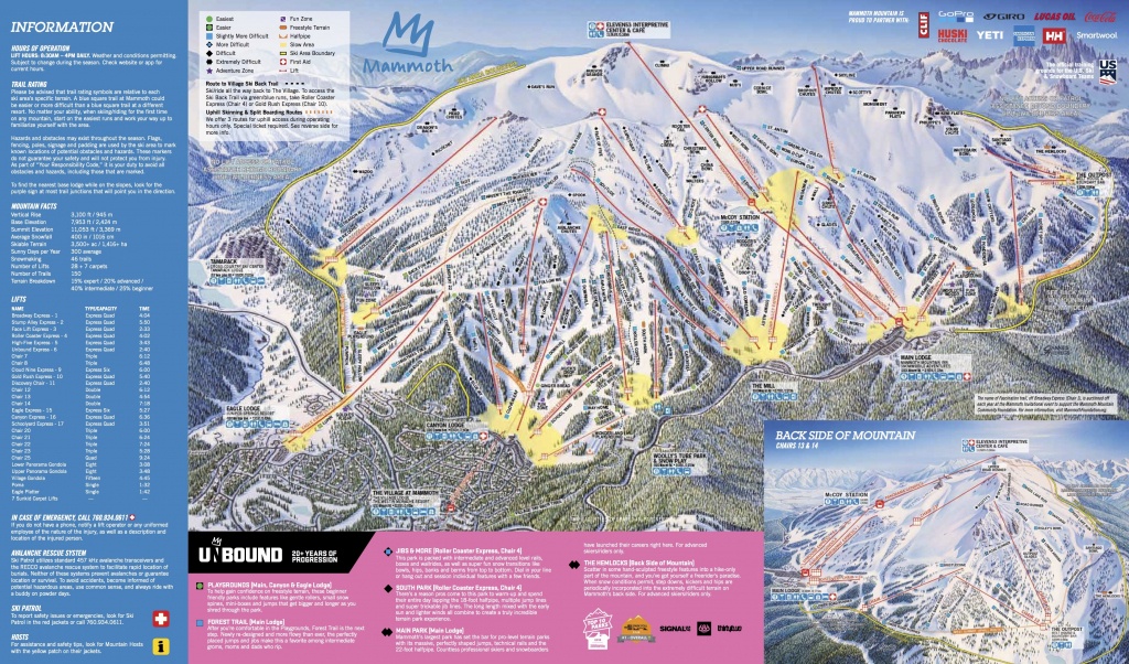 Mammoth Mountain Ski Area Trail Map | Onthesnow - Southern California Ski Resorts Map