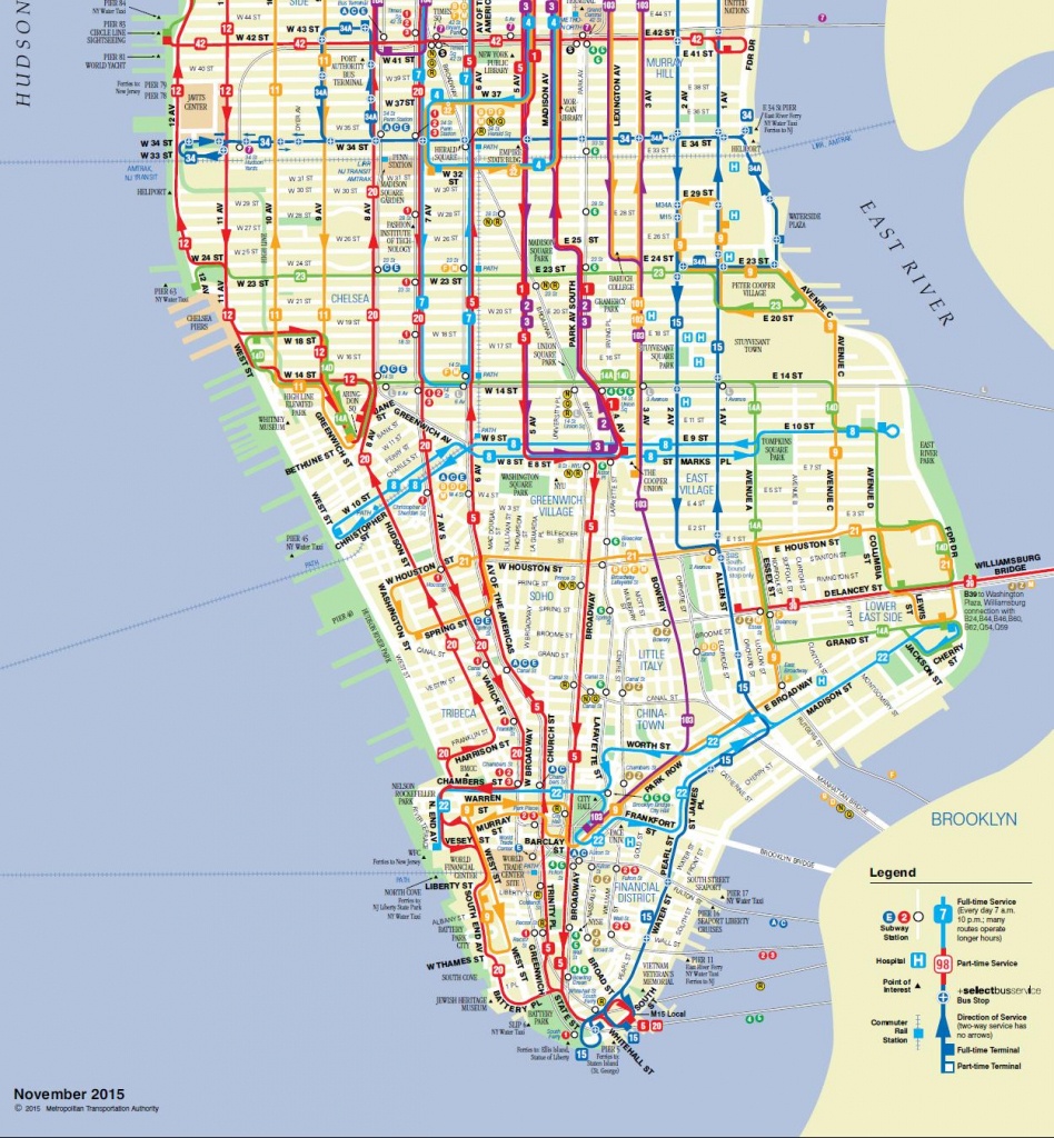 Manhattan On A Map And Travel Information | Download Free Manhattan - Printable Manhattan Bus Map