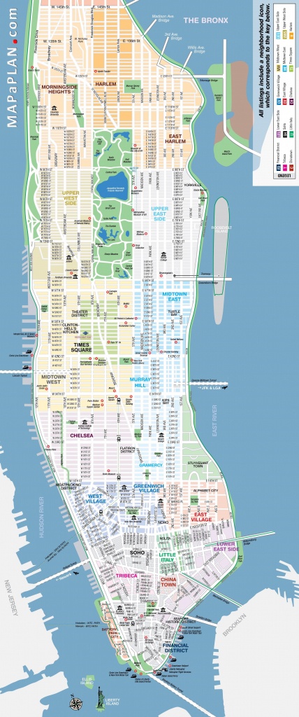 Manhattan-Streets-And-Avenues-Must-See-Places-New-York-Top-Tourist - Printable Map Of Lower Manhattan Streets