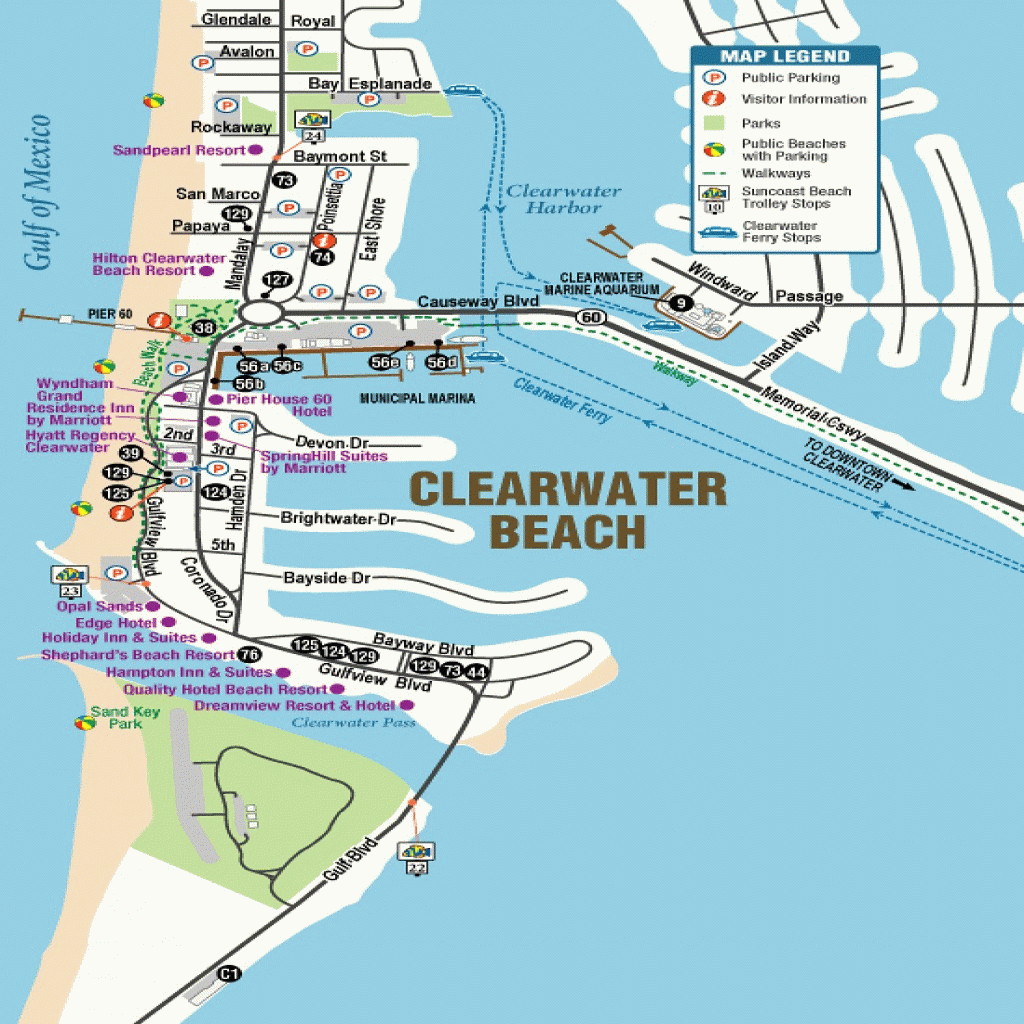 Map Clearwater Florida | D1Softball - Clearwater Beach Florida Map Of Hotels