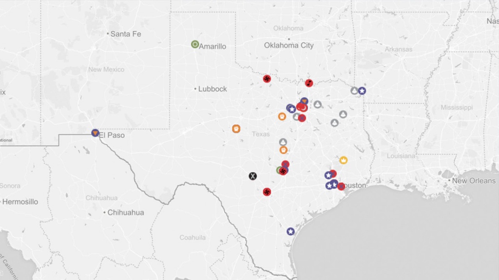 Map Details Where Texas Hate Groups Are In 2018 - Brady Texas Map