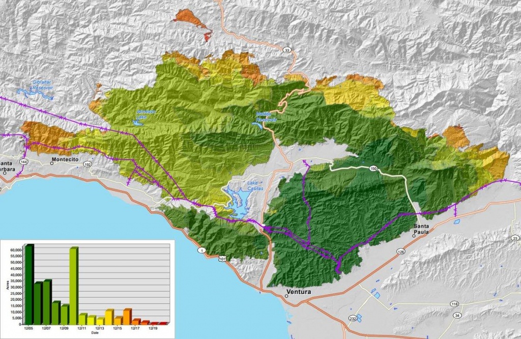 Map: How The Thomas Fire Grew Into One Of California&amp;#039;s Largest - Show Map Of Southern California