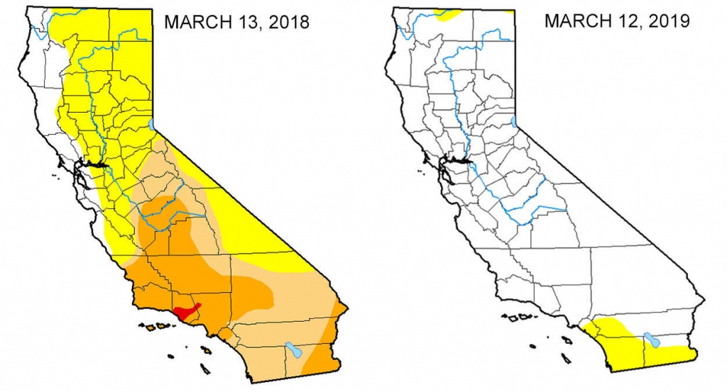 Map: Look At The Drought Difference In California From One Year Ago - California Traffic Conditions Map
