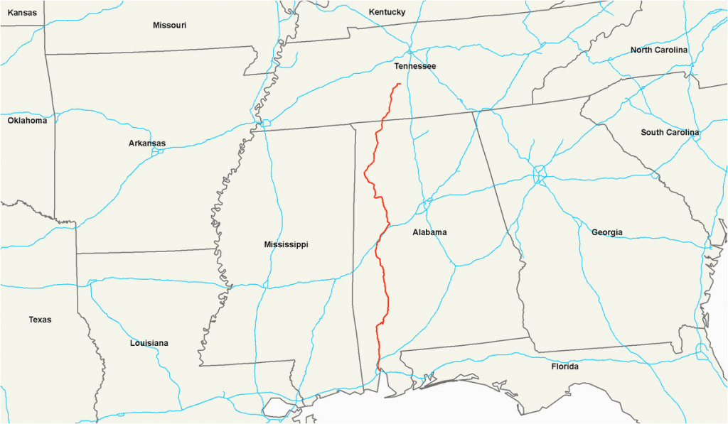Map Of Alabama And Florida Highways U S Route 43 Wikipedia - Us Map Of Alabama And Florida