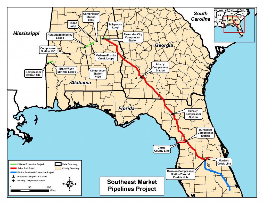 Map Of All Three Pipelines, In Notice Of Intent,ferc, For - Florida Gas Pipeline Map
