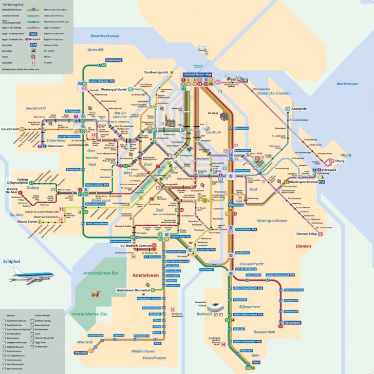 Amsterdam Tram Map Printable