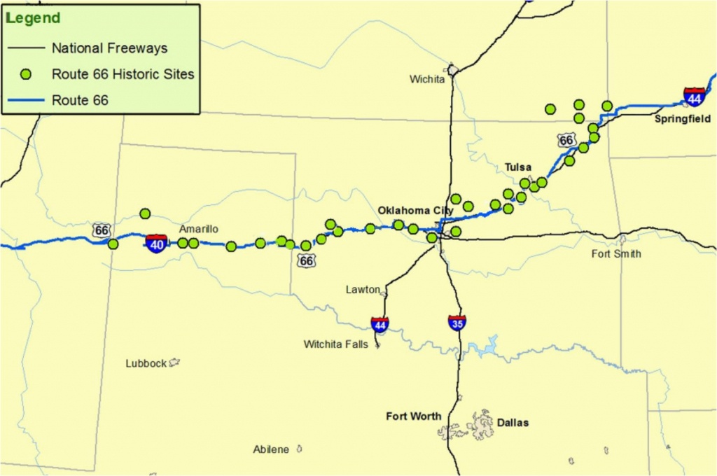Map Of Arizona New Mexico Texas And Oklahoma Maps Of Route 66 Plan - Road Map Of Texas And Oklahoma