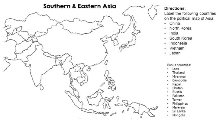 Blank Map Of Asia Printable