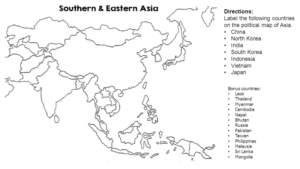 Map Of Asia Blank And Travel Information | Download Free Map Of Asia - Blank Map Of Asia Printable