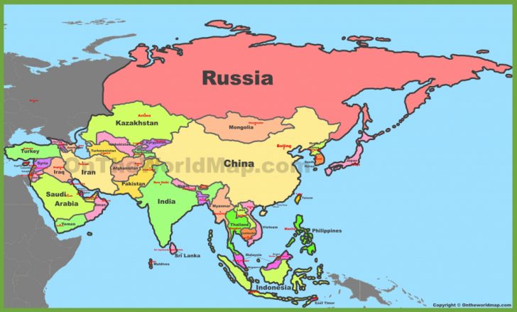Printable Map Of Asia With Countries And Capitals