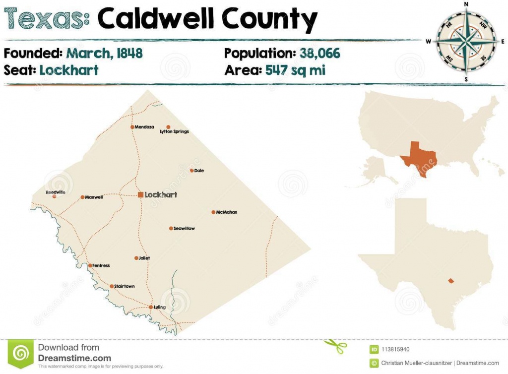 Map Of Caldwell County In Texas Stock Vector - Illustration Of - Caldwell Texas Map