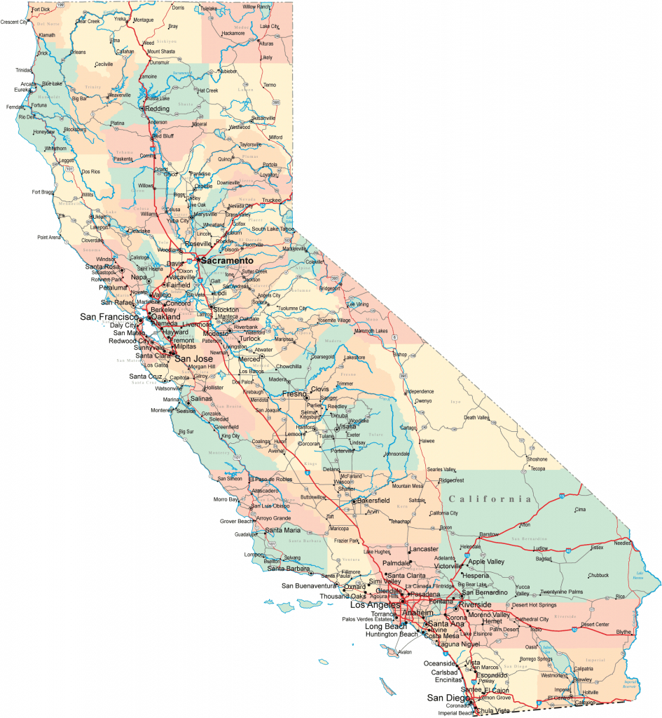 Map Of California Coastline Cities And Travel Information | Download - Central California Road Map