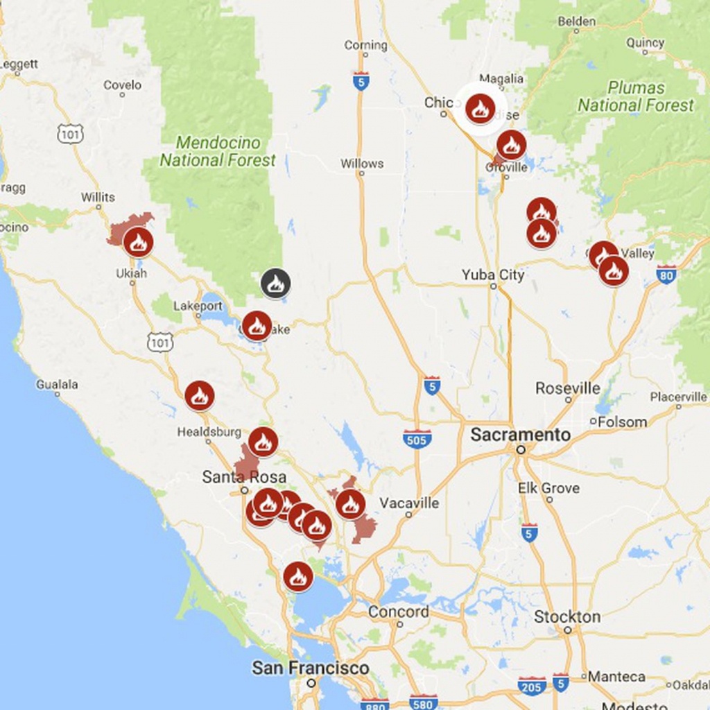 Map Of California North Bay Wildfires (Update) - Curbed Sf - California Fires Update Map