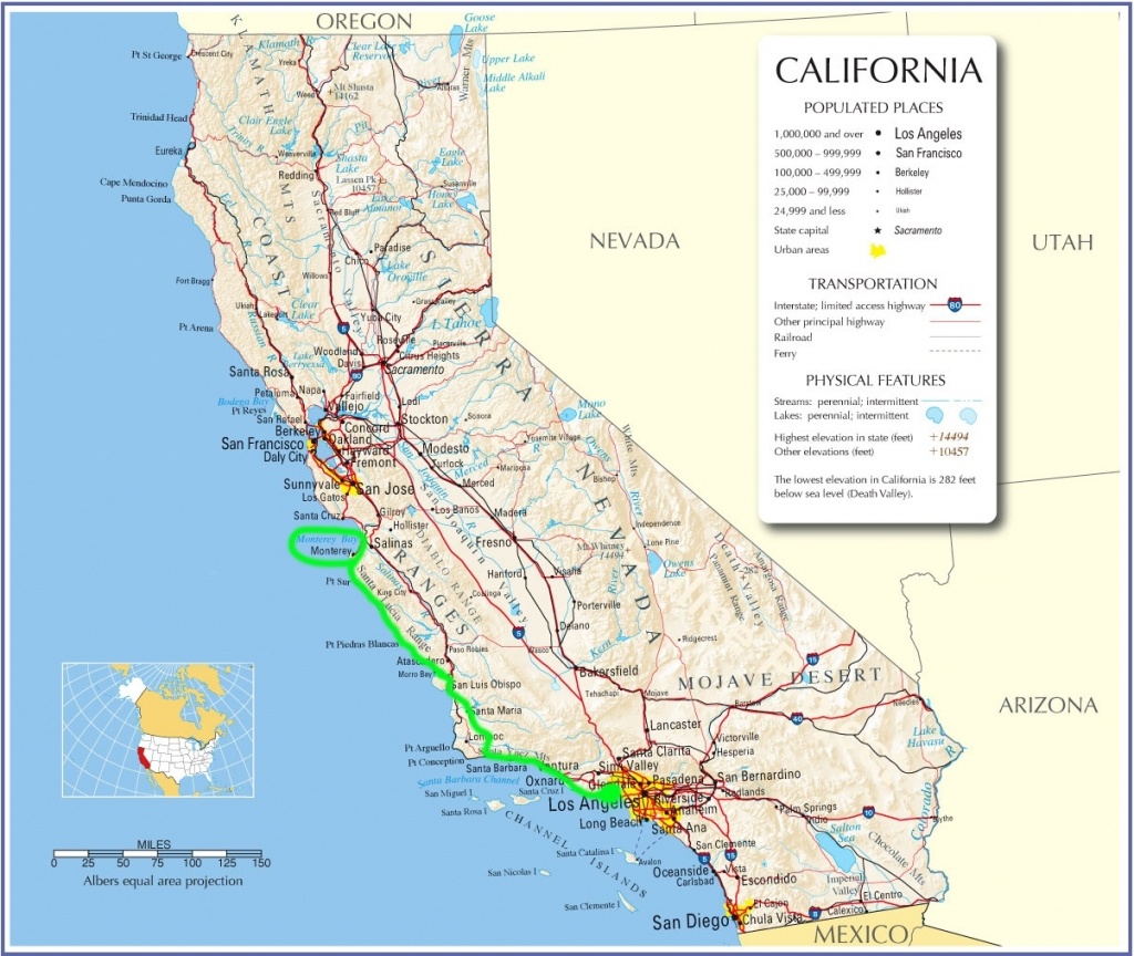 Map Of California Pacific Coast Highway 1 – Map Of Usa District - Highway 1 California Map