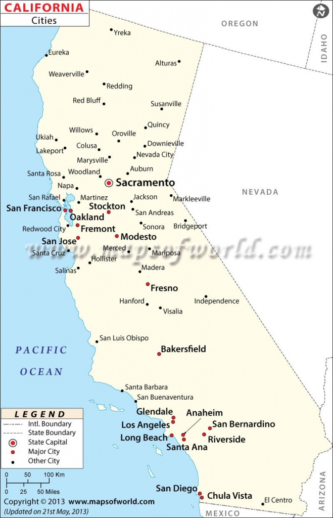 Map Of California With Cities Listed | Download Them And Print - California Cities Map List