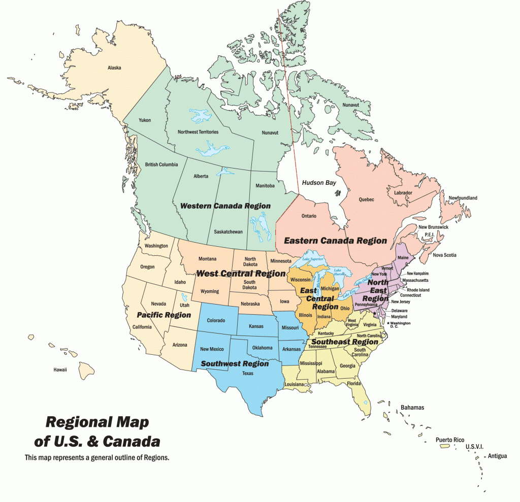 Map Of Canada States And Capitals: Canada And United States Map - Printable Map Of Us And Canada