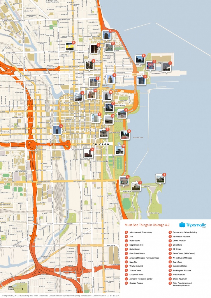 Map Of Chicago Attractions | Dehazelmuis - Chicago City Map Printable