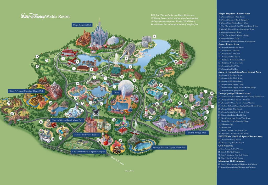 Map Of Disney World Resorts - Disney Resort Map Orlando (Florida - Usa) - Map Of Disney World In Florida