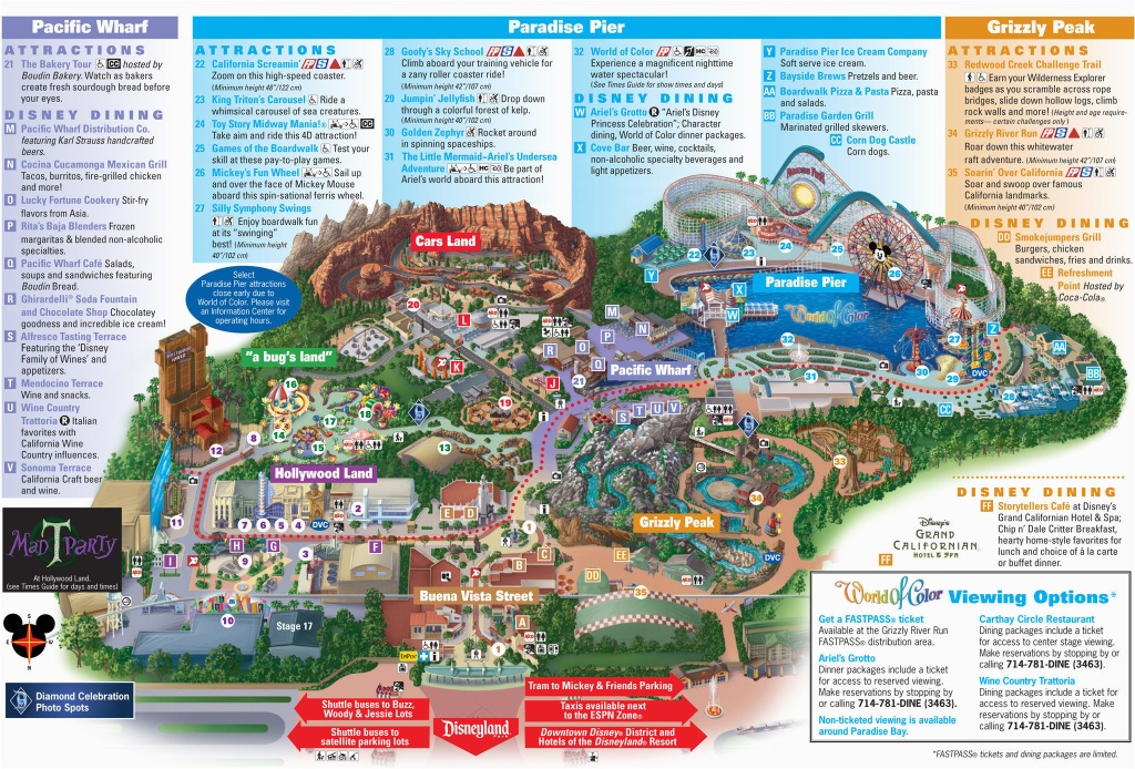 Disneyland California Adventure Park Map Park Maps Disneyland Park