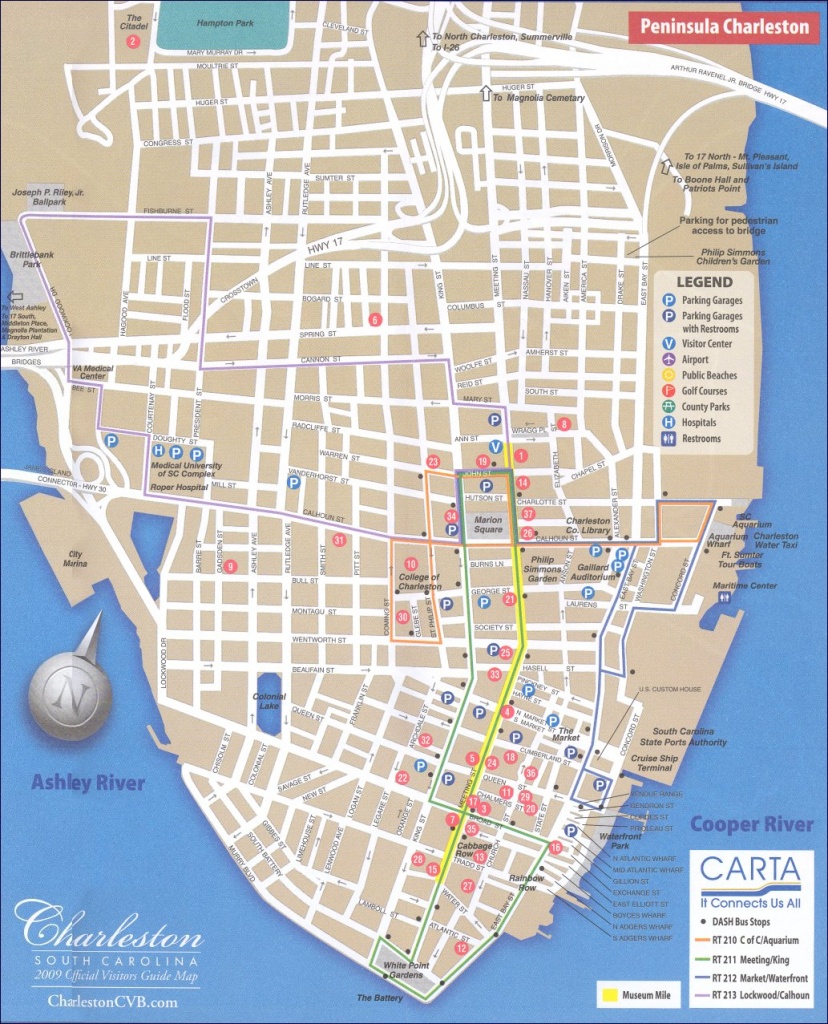 Map Of Downtown Charleston - Printable Map Of Charleston Sc Historic District