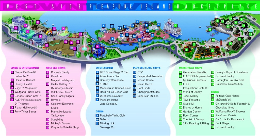 Map Of Downtown Disney And Pleasure Island----Site For Discount - Map Of Downtown Disney Orlando Florida