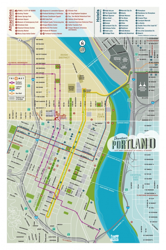 Map Of Downtown Portland - Courtesy Of Powell&amp;#039;s Books | Maps In 2019 - Printable Map Of Portland Oregon