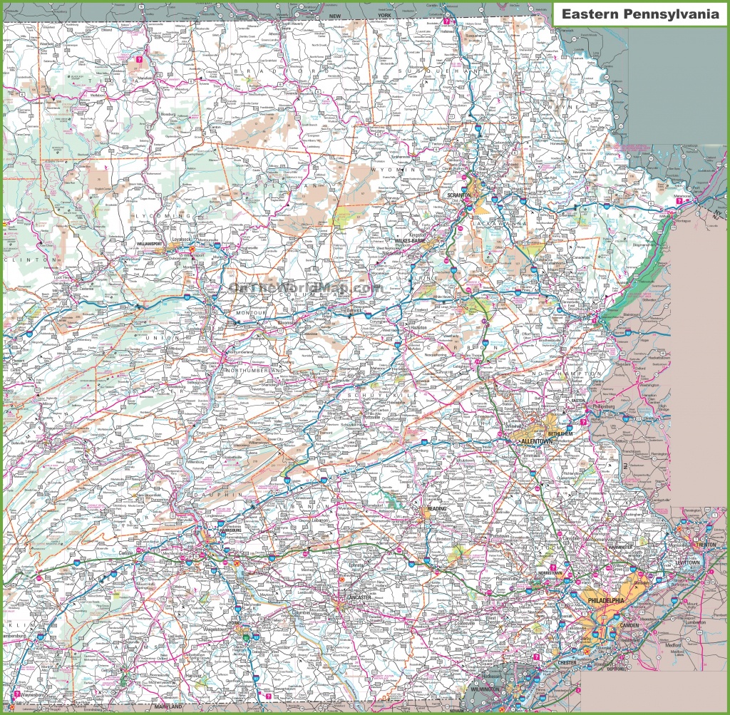 Map Of Eastern Pennsylvania - Printable Road Map Of Pennsylvania